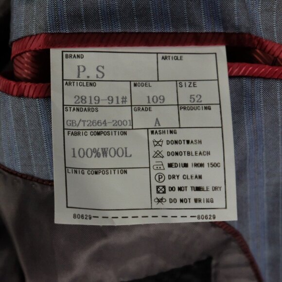 Paul Smith Blazer Mens 52 42R Blue Gray Striped Two Button Vented Sport Coat - Picture 14 of 16